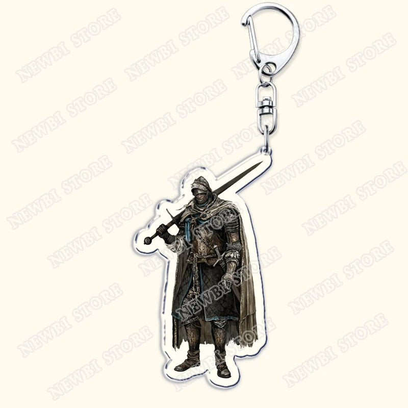 Video Game Dark Souls Keychains for Women Accessories Bag Bloodborne Malenia Melina Keyrings Jewelry Fans Gaming Friends Gift