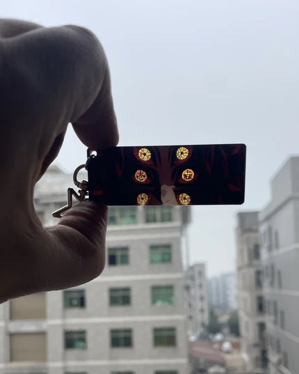 Demon Slayer Acrylic Pupil Translucency Card Key Chains Pendants Anime Twelve Kizuki Keychains Backpack Decorative Key Charm