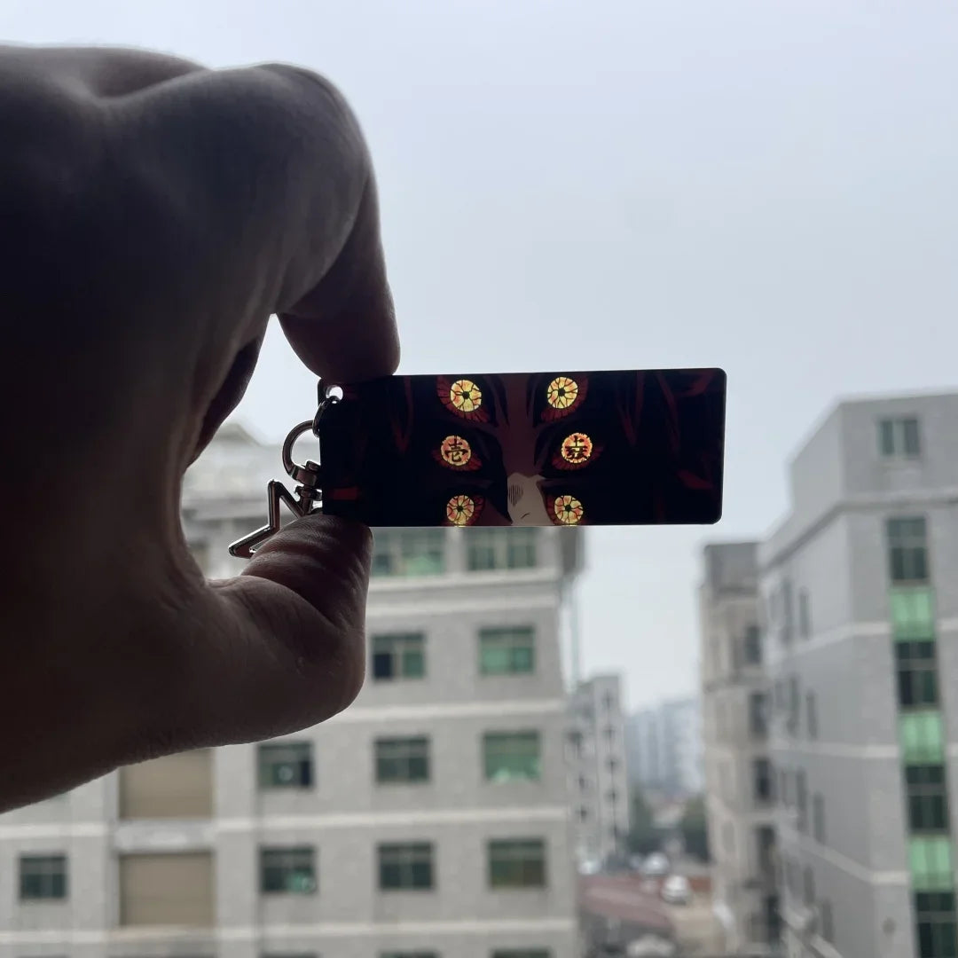 Demon Slayer Acrylic Pupil Translucency Card Key Chains Pendants Anime Twelve Kizuki Keychains Backpack Decorative Key Charm
