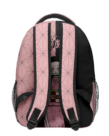 Anime Demon Slayer Tanjiro Nezuko 3D Printed Backpack for College Students Large School Bag 15 Inch Laptop Bag Middle School