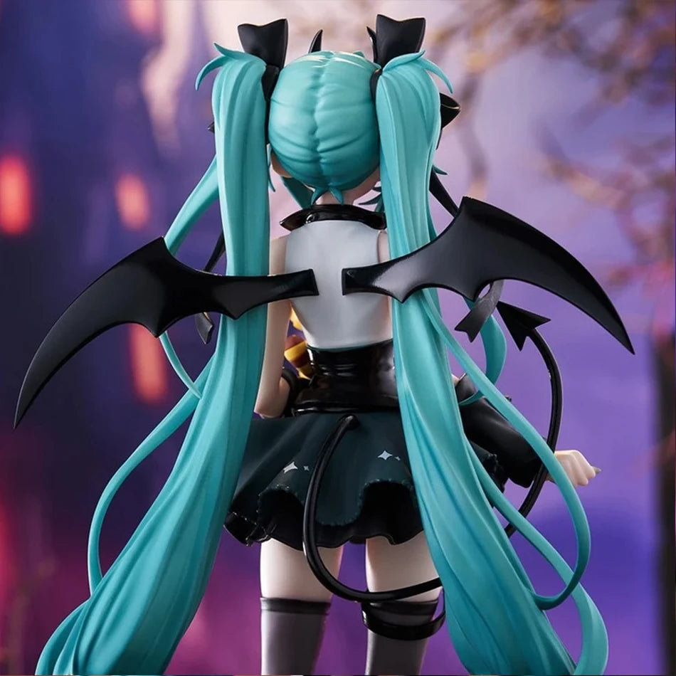 Anime Little Devil Hatsune Miku Handmade Little Raccoon Chuyin Dark Angel Handmade PVC Model Animation Peripheral Ornaments