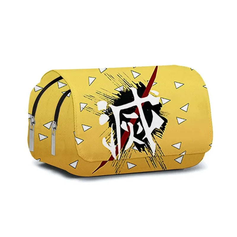 Demon Slayer 3D Anime Pen Bag Student Storage Bag Tanjirou Nezuko Zenitsu Giyuu Cartoon Pen Box Cute Boys Girls Pencil Case