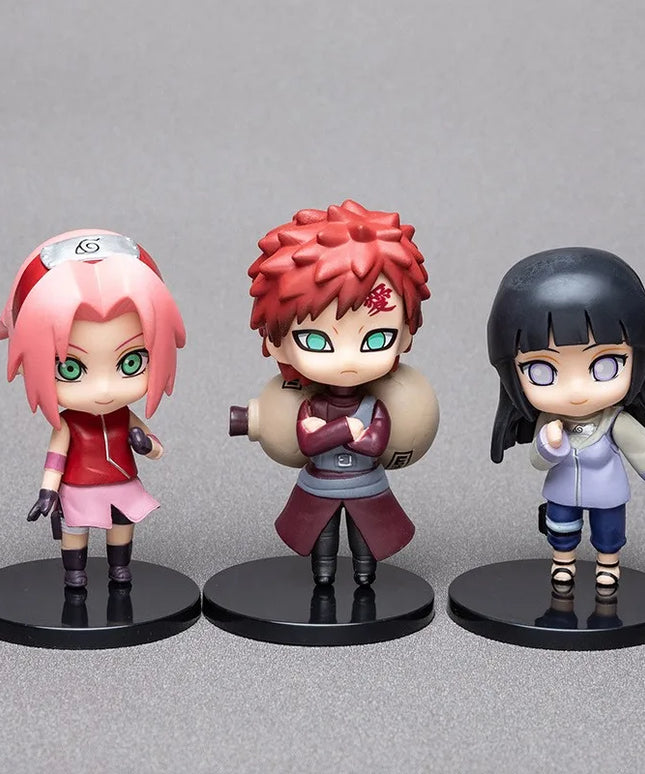 6 styles 9cm Anime Naruto Figures PVC Q Version Doll Gaara Kakashi  Figure Room Decoration Anime Figure