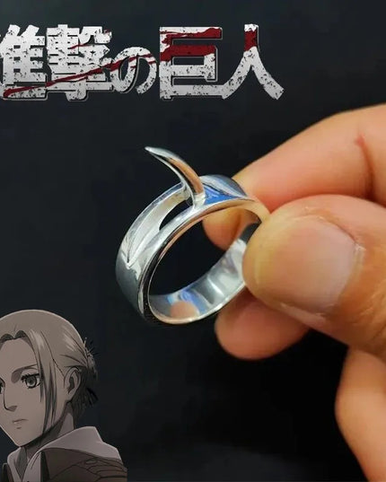 Annie Leonhart Cosplay Ring Anime Attack on Titan Metal Rings for Women Men Jewelry Accessories Props Halloween Gift