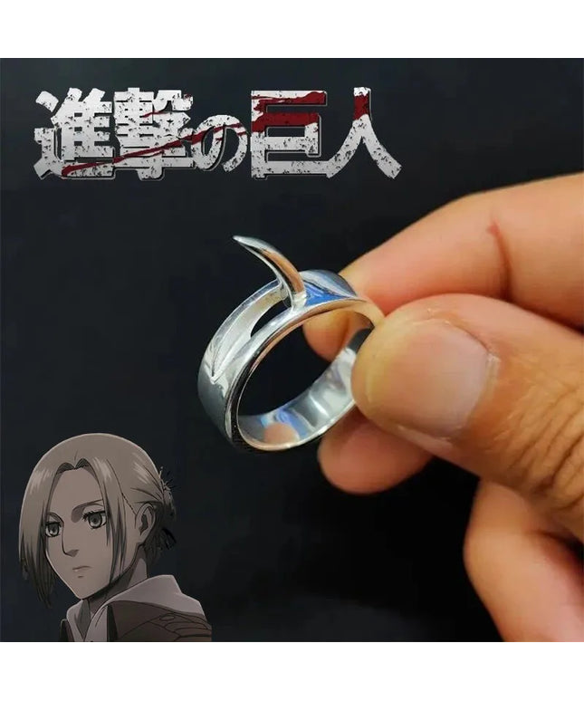 Annie Leonhart Cosplay Ring Anime Attack on Titan Metal Rings for Women Men Jewelry Accessories Props Halloween Gift