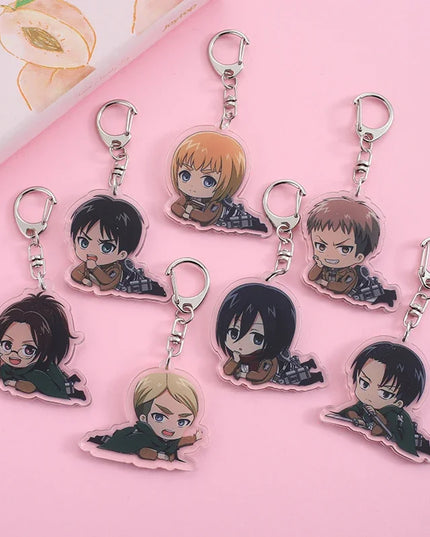 Attack On Titan Acrylic Keychain Cartoon Character Ornament Key Bag Pendant Clothing Accessories