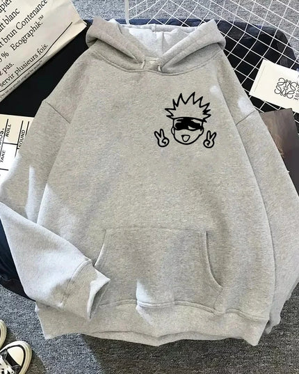 2024 Spring Autunm Unisex Jujutsu Kaisen Anime Hoodies Sweatshirts Large Animated DesignsKawaii Gojo Satoru Graphic Streetwear