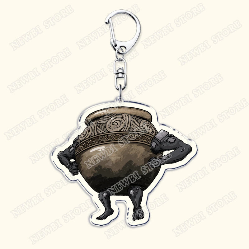 Video Game Dark Souls Keychains for Women Accessories Bag Bloodborne Malenia Melina Keyrings Jewelry Fans Gaming Friends Gift