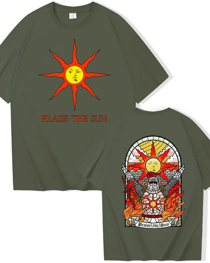 Dark Souls Praise The Sun T-shirt Man Women Harajuku O-neck Summer Casual Shirt
