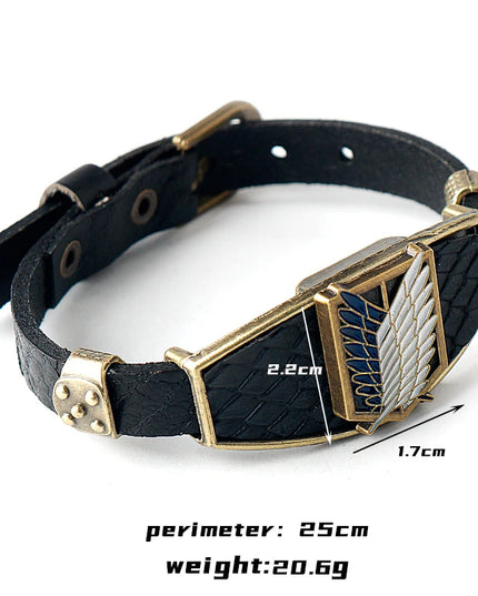 Anime Attack on Titan Leather Bracelet Wings of Liberty Wristband Leather Belt Buckle Bracelets For Women Men Trinket Gift