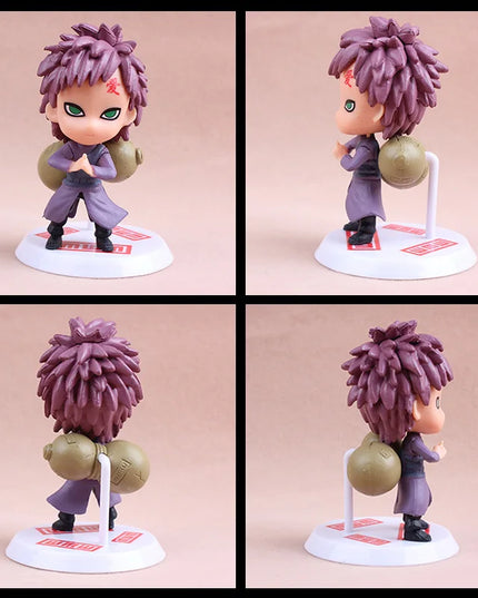6 Pcs/Lot NARUTO Sasuke Gaara Uchiha Madara Figure 7-8cm 2 Style Personality Base Mini Figurines