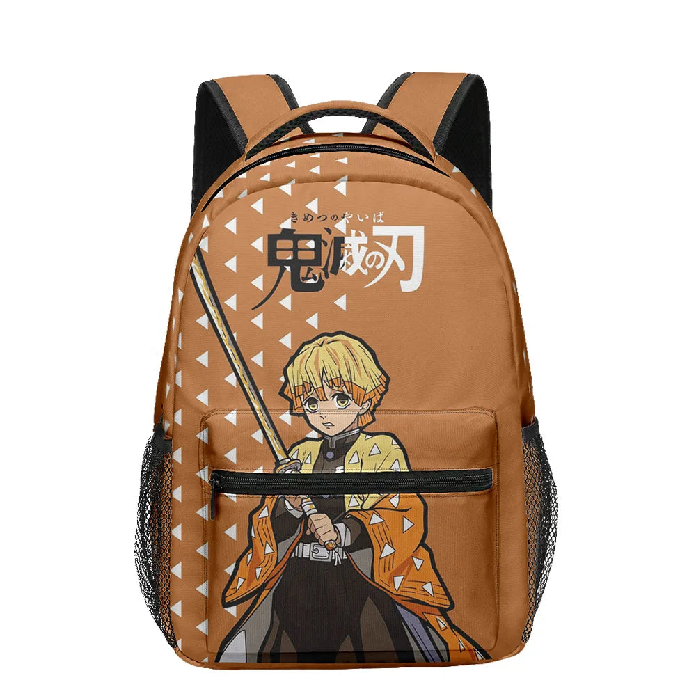 Anime Demon Slayer Tanjiro Nezuko 3D Printed Backpack for College Students Large School Bag 15 Inch Laptop Bag Middle School