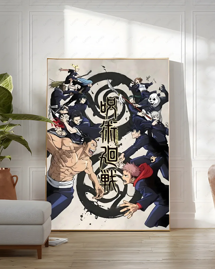 Poster Sticky Wall Art J-Jujutsu K-Kaisen Anime Printing Waterproof Home Living Bed Room Bar Aesthetic Decor