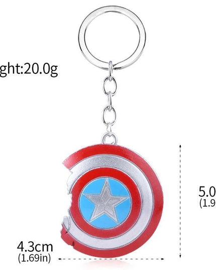 Creative Marvel Series Captain America Shield Keychain Rotating Dripping Shield Avengers Keychain Popular Accessory Pendant