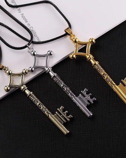 Hot Sale Attack On Titan Necklace Eren Key Shingeki No Kyojin Pendant Fashion Vintage Retro Anime Jewelry For Men Cosplay