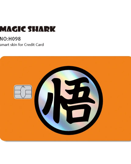 Magic Shark Goku Vegeta Cool Shinny Holographic Laser Credit Debit Card Sticker Film Front Skin Cover