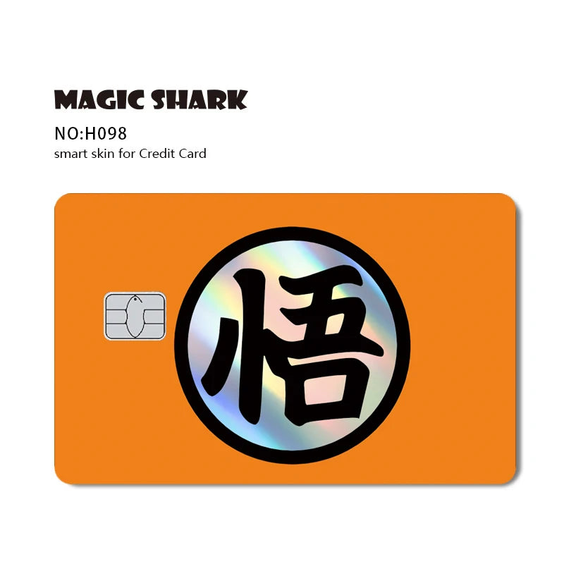 Magic Shark Goku Vegeta Cool Shinny Holographic Laser Credit Debit Card Sticker Film Front Skin Cover
