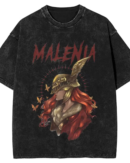 Women Men Malenia Blade of Miquella Washed T Shirt Summer Maidenless Tarnished Classic Simple Harajuku T Shirt New Arrival