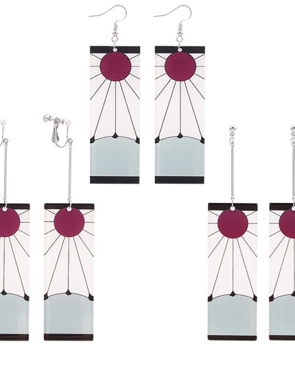 Fashion Anime Demon Slayer Kimetsu no Yaiba Blade of Ghost Earings Acrylic Drop Earrings For Women Men Jewelry Accessories Gift