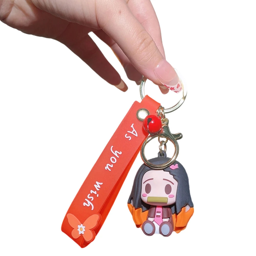 New Demon Slayer Kimetsu No Yaiba Blade of Ghost Keychain Cute Characters Bag Pendant Car Key Chain Ring Fans Gift Anime Jewelry
