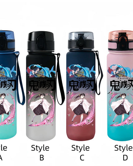 Demon Slayer Tanjirou Water Cup Drinking Outdoor 650ml Nezuko Water Bottle Children Portable Plastic Cartoon Large Capacity