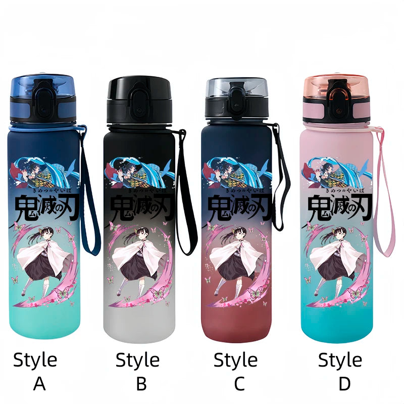 Demon Slayer Tanjirou Water Cup Drinking Outdoor 650ml Nezuko Water Bottle Children Portable Plastic Cartoon Large Capacity