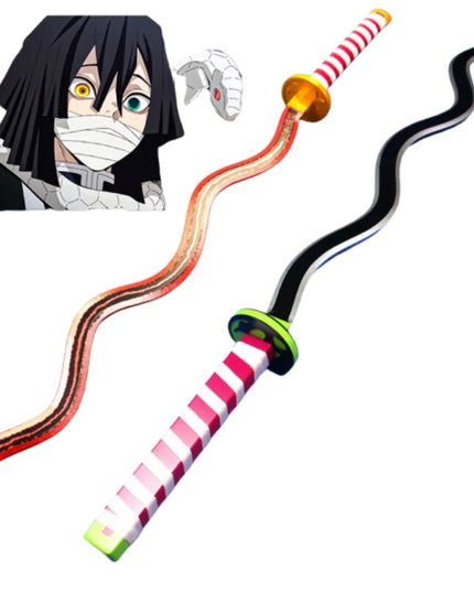 41in/104cm Demon Slayer Katana Anime Ninja Sword Demon Slayer Cosplay Prop Knife Real Size Samurai Sabre Japonesa Katana Sword