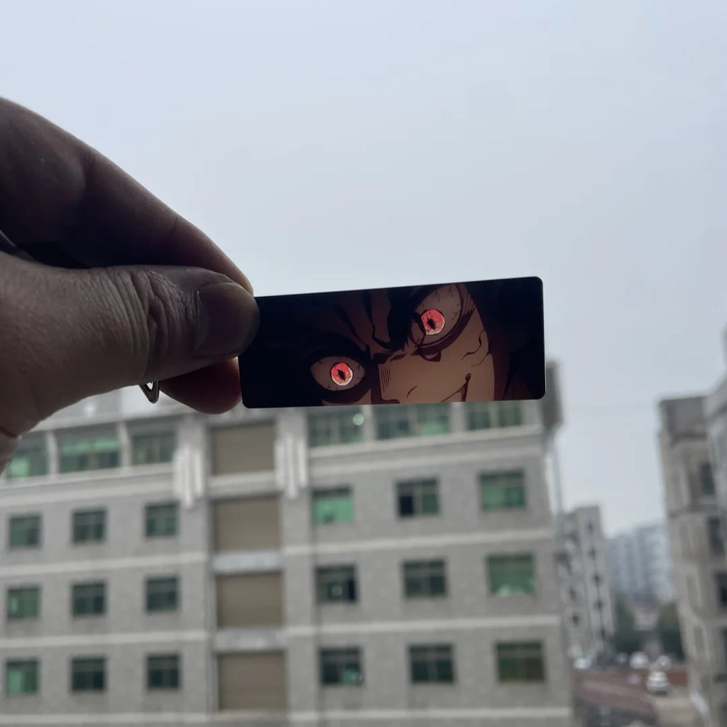 Demon Slayer Acrylic Pupil Translucency Card Key Chains Pendants Anime Twelve Kizuki Keychains Backpack Decorative Key Charm