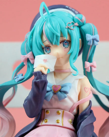Nieuwe Hatsune Miku Anime figuur Roze sakura zitpositie PVC Actiefiguur model speelgoed decoratie verzamelen geschenken