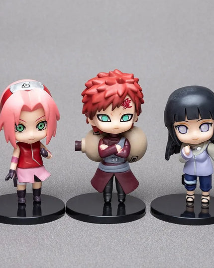 6 styles 9cm Anime Naruto Figures PVC Q Version Doll Gaara Kakashi  Figure Room Decoration Anime Figure