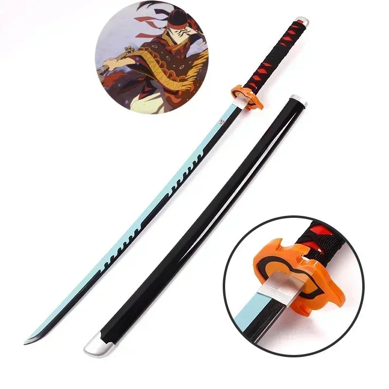 104cm Demon Slayer Katana Swords Tanjirou Zenitsu Katana Fake Sword Killer Devils Real Size Japanese Anime Cosplay Prop Toy Gift