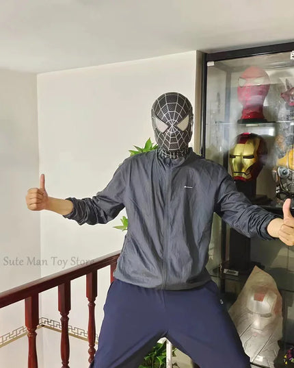 Spiderman Marvel 1/1 3D Spider-Man Tobey Mask Halloween Cosplay Faceshell Detachable Lenses Costumes Superhero Collection Models