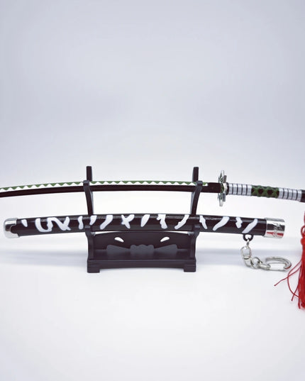 Demon Slayer Peripherals Tanjiro, Agatsuma Zenitsu Katana Full Metal Weapons Bounce Jump Knife Crafts Toy Sword Model Ornaments