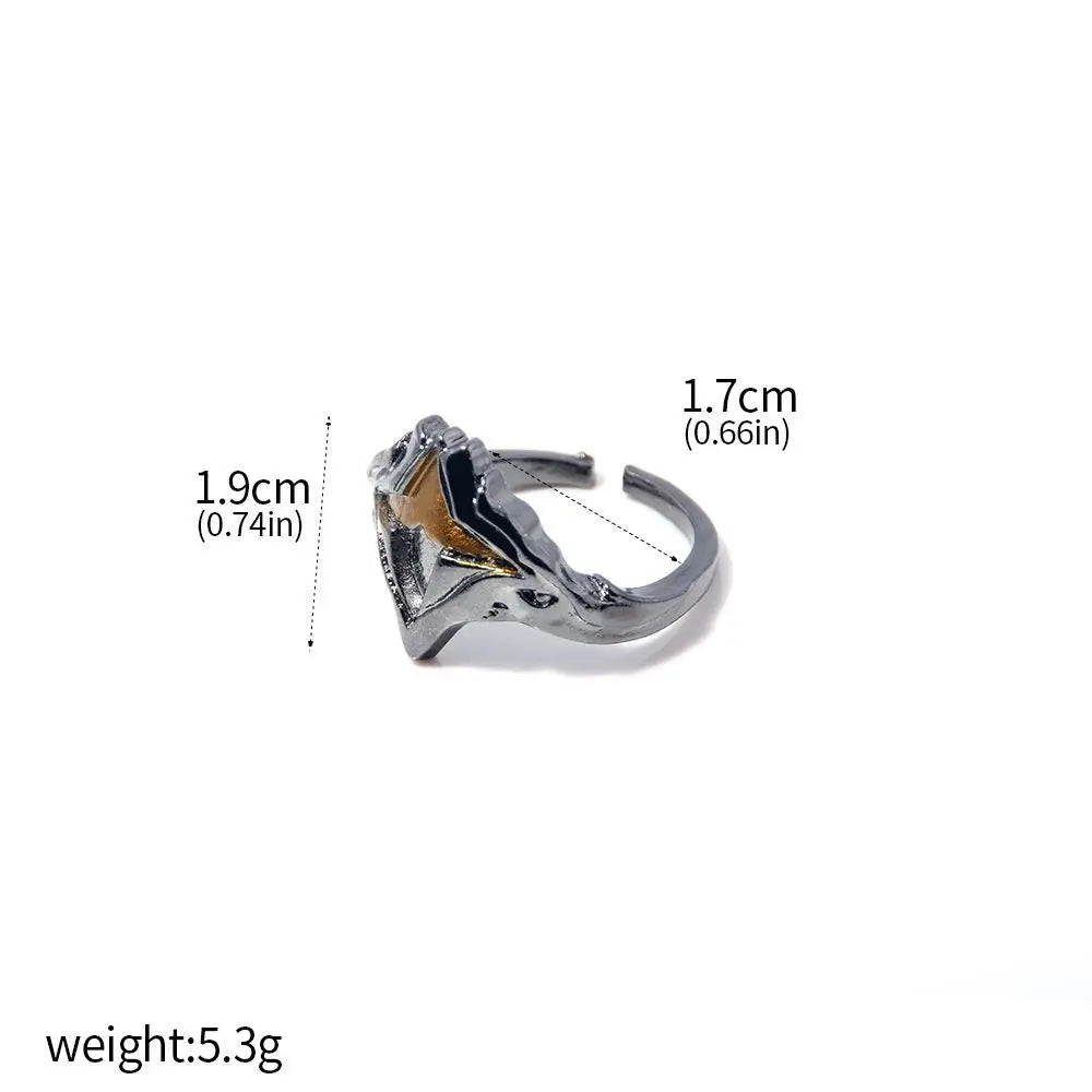 Game Dark Souls Ring Black Red Sapphire Vintage Style Ring Adjustable Metal Rings For Women Men Cosplay Jewelry Accessories Gift