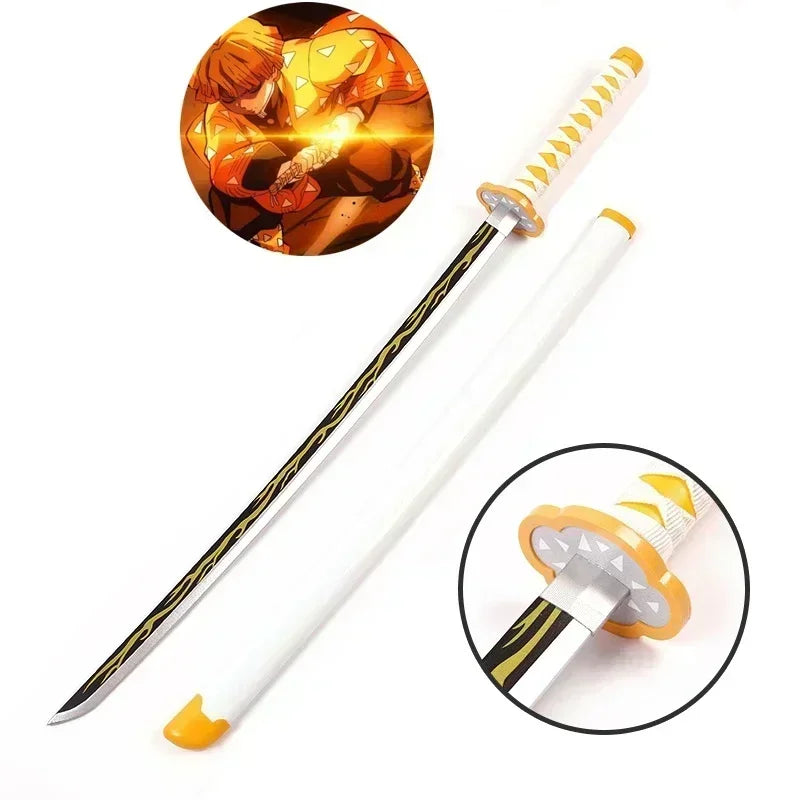104cm Demon Slayer Katana Swords Tanjirou Zenitsu Katana Fake Sword Killer Devils Real Size Japanese Anime Cosplay Prop Toy Gift
