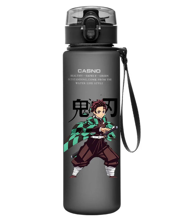 560Ml Demon Slayer Cup Drinking Outdoor Water Bottle Nezuko Tanjirou Children Portable Plastic Large Capacity Cup Christmas Gift