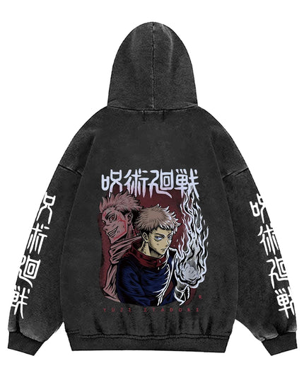Jujutsu Kaisen Anime Hoodies Men Women 100%Cotton Toji Gothic Manga Sweatshirts Vintage Casual Pullover Fashion Streetwear Daily