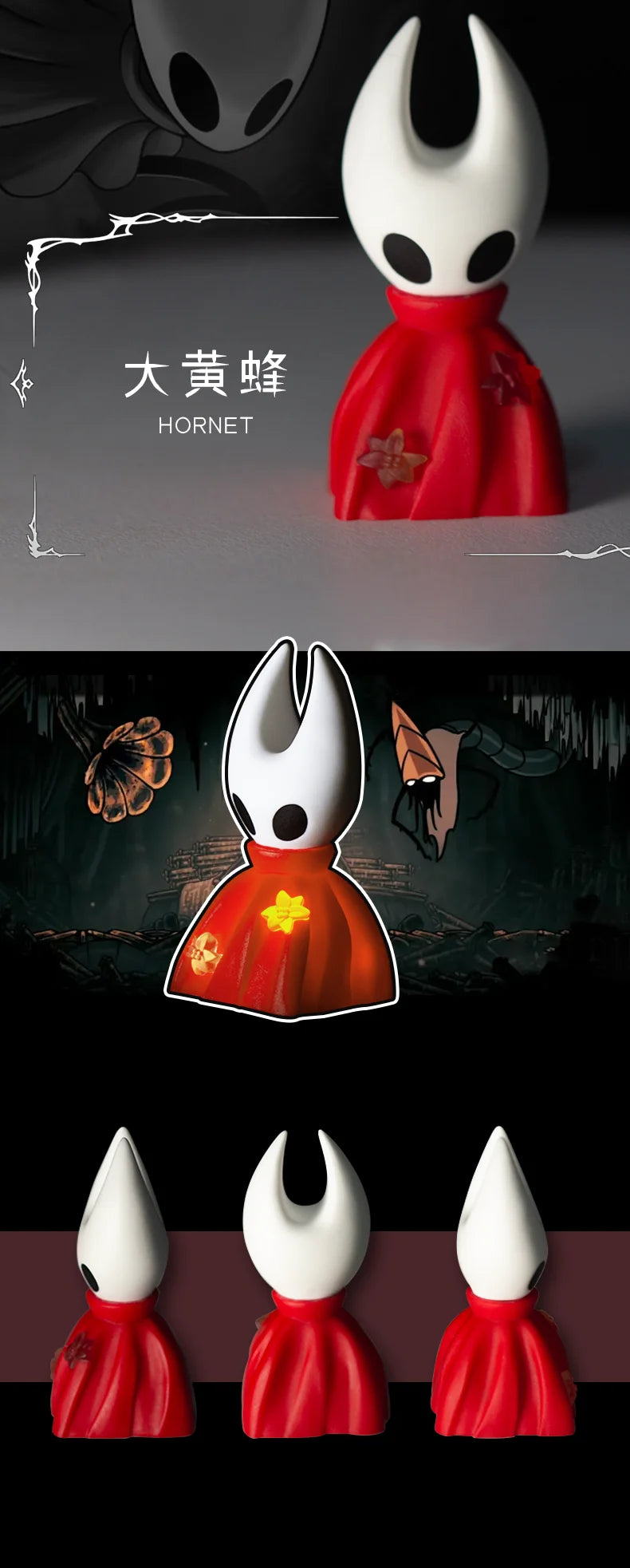 Hollow Knight Keycap Single Transparent Kawaii Hornet Creative Keycap Resin Mechanical Keyboard Customized Esc Game Peripheral