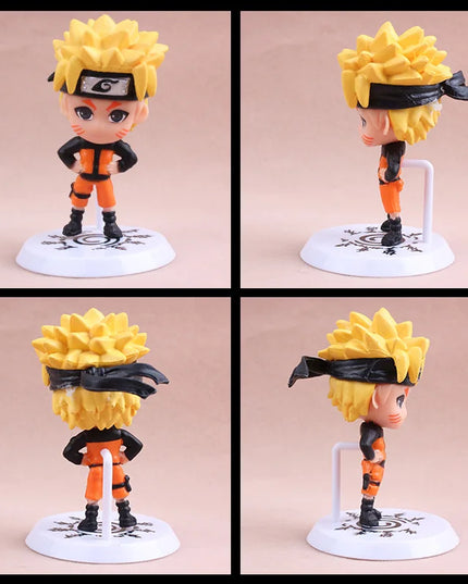 6 Pcs/Lot NARUTO Sasuke Gaara Uchiha Madara Figure 7-8cm 2 Style Personality Base Mini Figurines