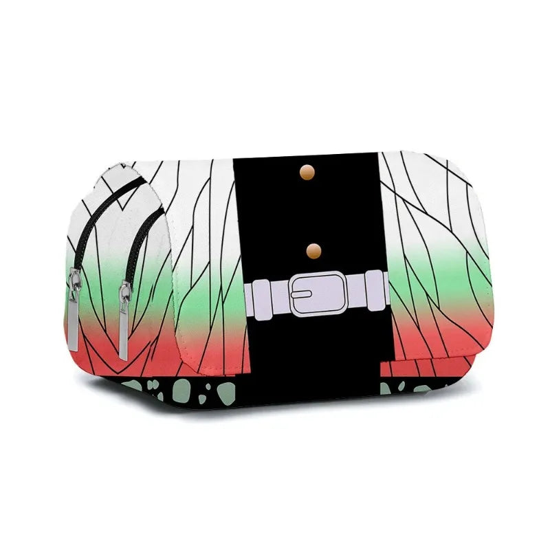Demon Slayer 3D Anime Pen Bag Student Storage Bag Tanjirou Nezuko Zenitsu Giyuu Cartoon Pen Box Cute Boys Girls Pencil Case