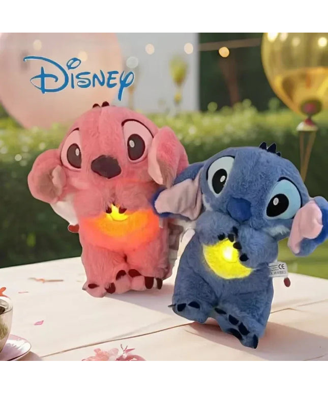 Stitch Anime Plush Doll With Lighting Music Airbag Kawaii Appease Toy Baby To Soothe Sleep Peluche For Kids Gift