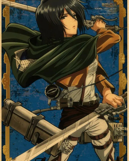 High Quality Vintage Japanese Anime Attack on Titan Retro Poster  Shingeki No Kyojin Kraft Paper Art Print Wall Sticker for Home