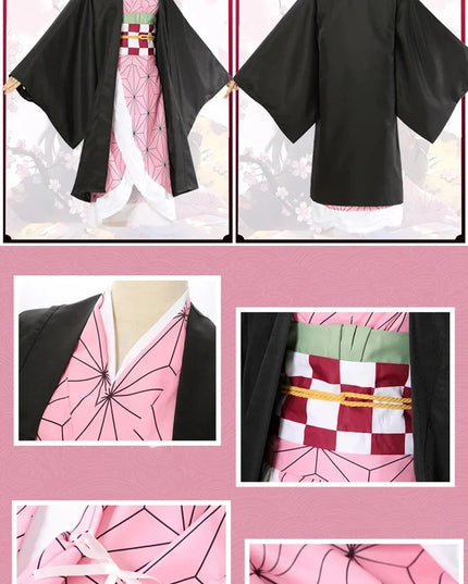New Demon Slayer Cosplay Tanjiro Nezuko Cosplay Kids Shinobu Costume Japanese Anime Cartoon Halloween Costume Christmas Gifts