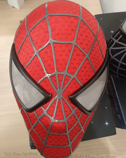 Spiderman Marvel 1/1 3D Spider-Man Tobey Mask Halloween Cosplay Faceshell Detachable Lenses Costumes Superhero Collection Models