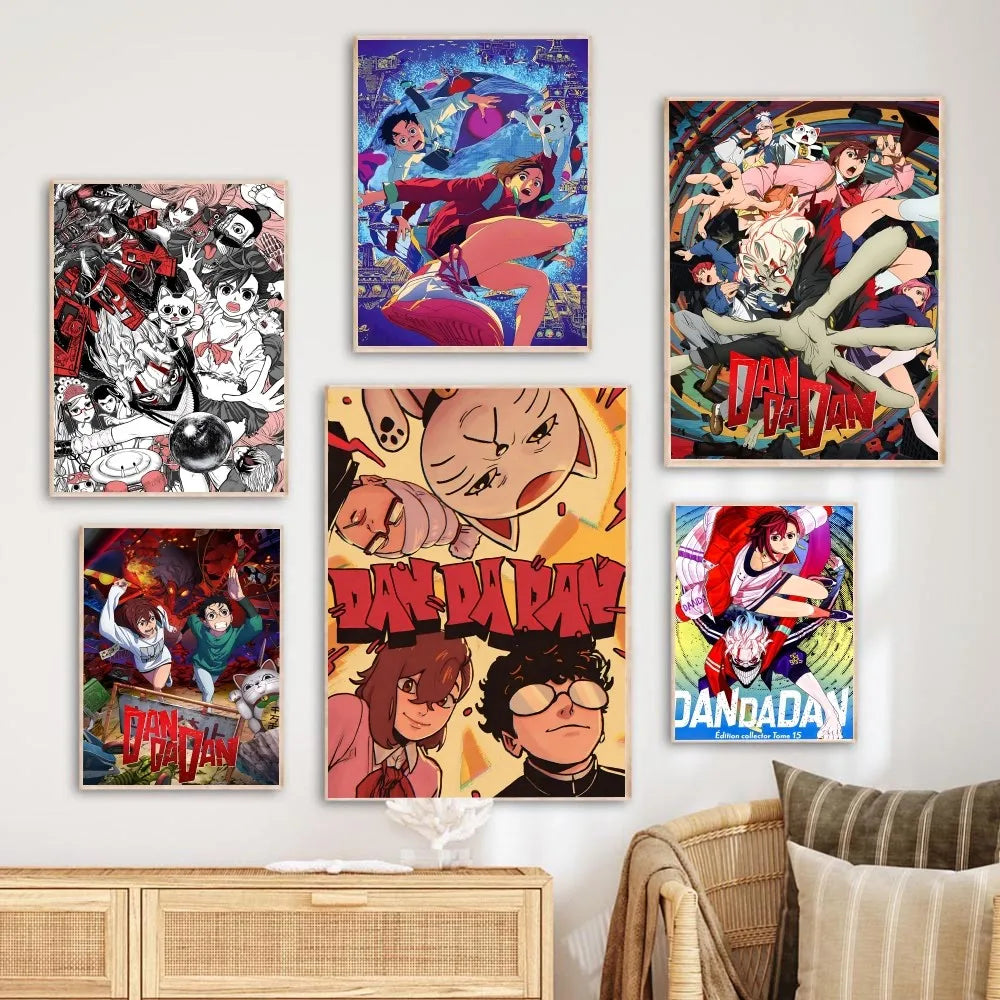 1PC Classic Anime Dandadan Poster Self-adhesive Art Waterproof Paper Sticker Coffee House Bar Room Wall Decor