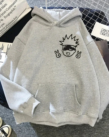 2024 Spring Autunm Unisex Jujutsu Kaisen Anime Hoodies Sweatshirts Large Animated DesignsKawaii Gojo Satoru Graphic Streetwear