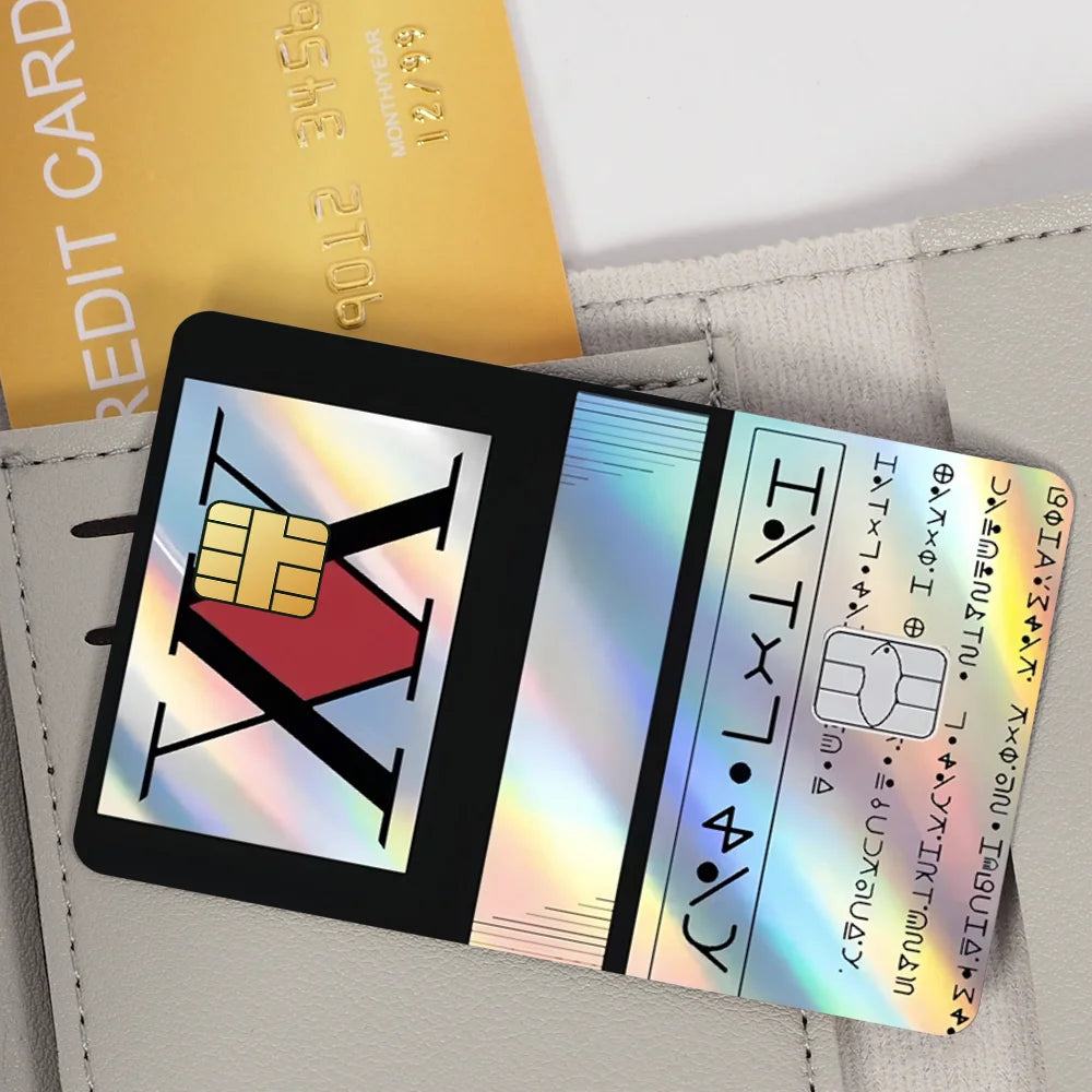 HUNTER Film Skin Cover Credit Card Stickers 4PCS Debit Front Anime H-HUNTER x Decoration Bank Bus Pass Waterproof