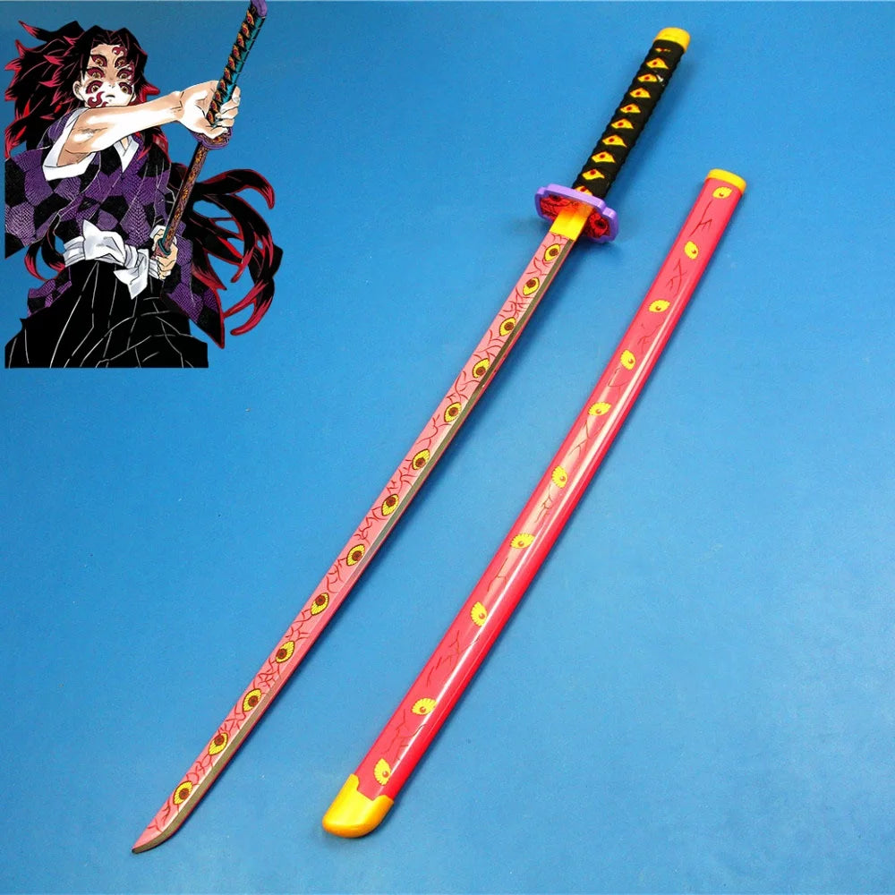 41in/104cm Demon Slayer Katana Anime Ninja Sword Demon Slayer Cosplay Prop Knife Real Size Samurai Sabre Japonesa Katana Sword