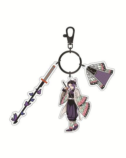 Hot Anime Demon Slayer Keychain Kamado Tanjirou Tomioka Giyuu Rengoku Kyoujurou Cosplay Acrylic Key Chains Fans Gift