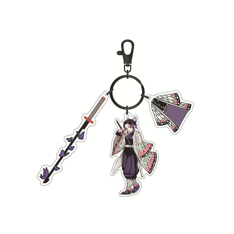 Hot Anime Demon Slayer Keychain Kamado Tanjirou Tomioka Giyuu Rengoku Kyoujurou Cosplay Acrylic Key Chains Fans Gift